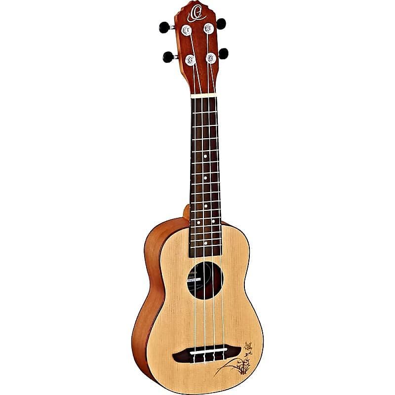 Ukulélé soprano Ortega Guitars RU5-SO Bonfire Series avec table en épicéa